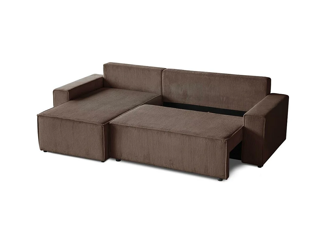 ECKSCHLAFSOFA mit Schlaffunktion Hektor braun