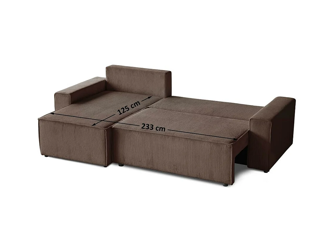 ECKSCHLAFSOFA mit Schlaffunktion Hektor braun