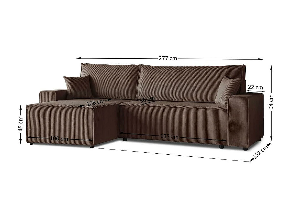 CANAPE AVEC FONCTION LIT Hektor marron