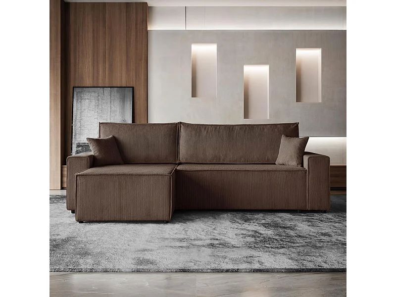 ECKSCHLAFSOFA mit Schlaffunktion Hektor braun