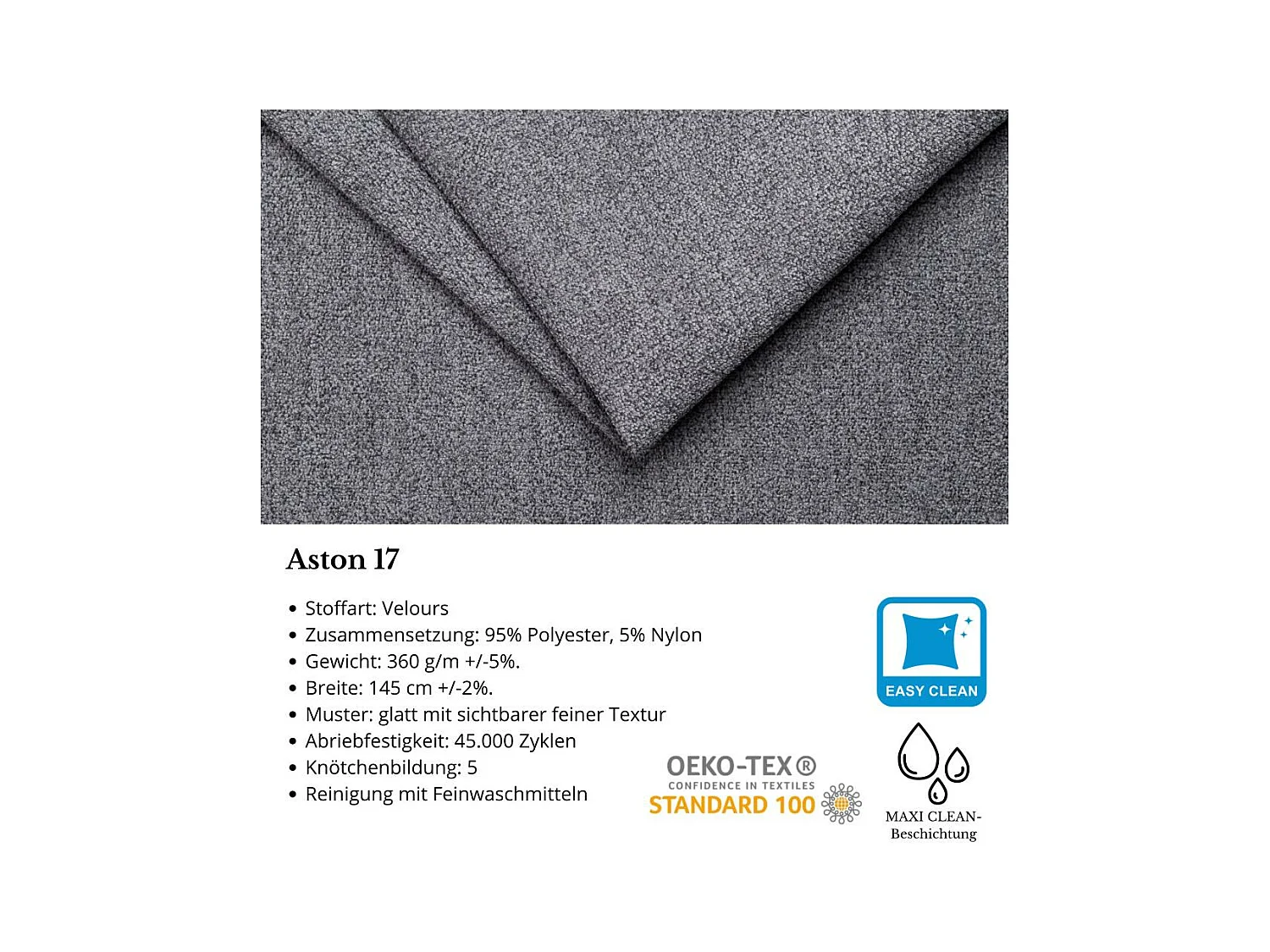 HOEKBANK Draco L Donkergrijs