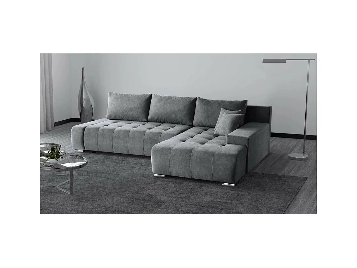 Canapé-lit ECKSCHLAFSOFA Draco L gris foncé