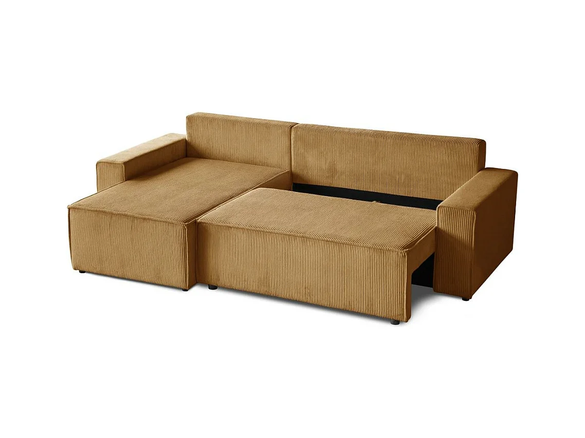 HOEKBANK met slaapfunctie Hektor mosterdgeel