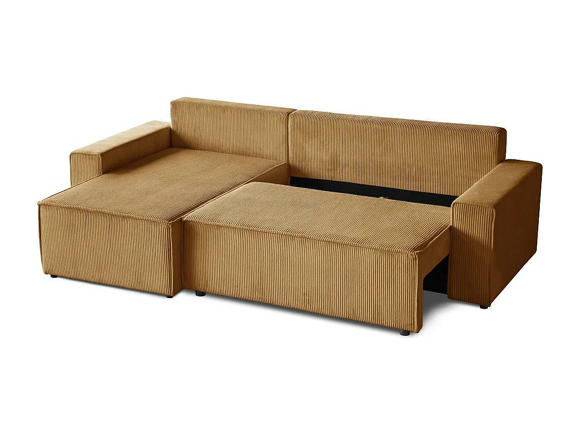 HOEKBANK met slaapfunctie Hektor mosterdgeel