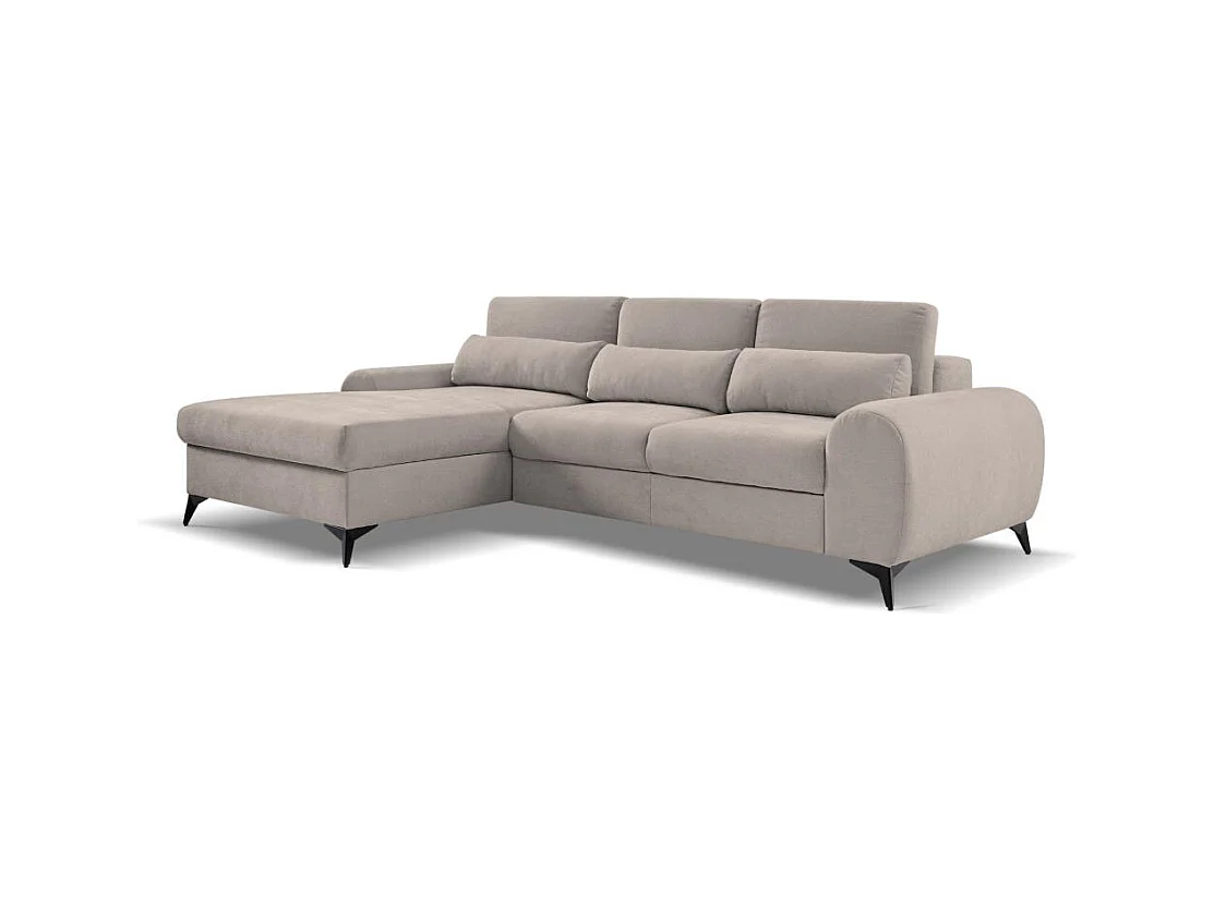 CANAPE-CHAUSSÉE Milan Cappuccino avec pieds métalliques à gauche
