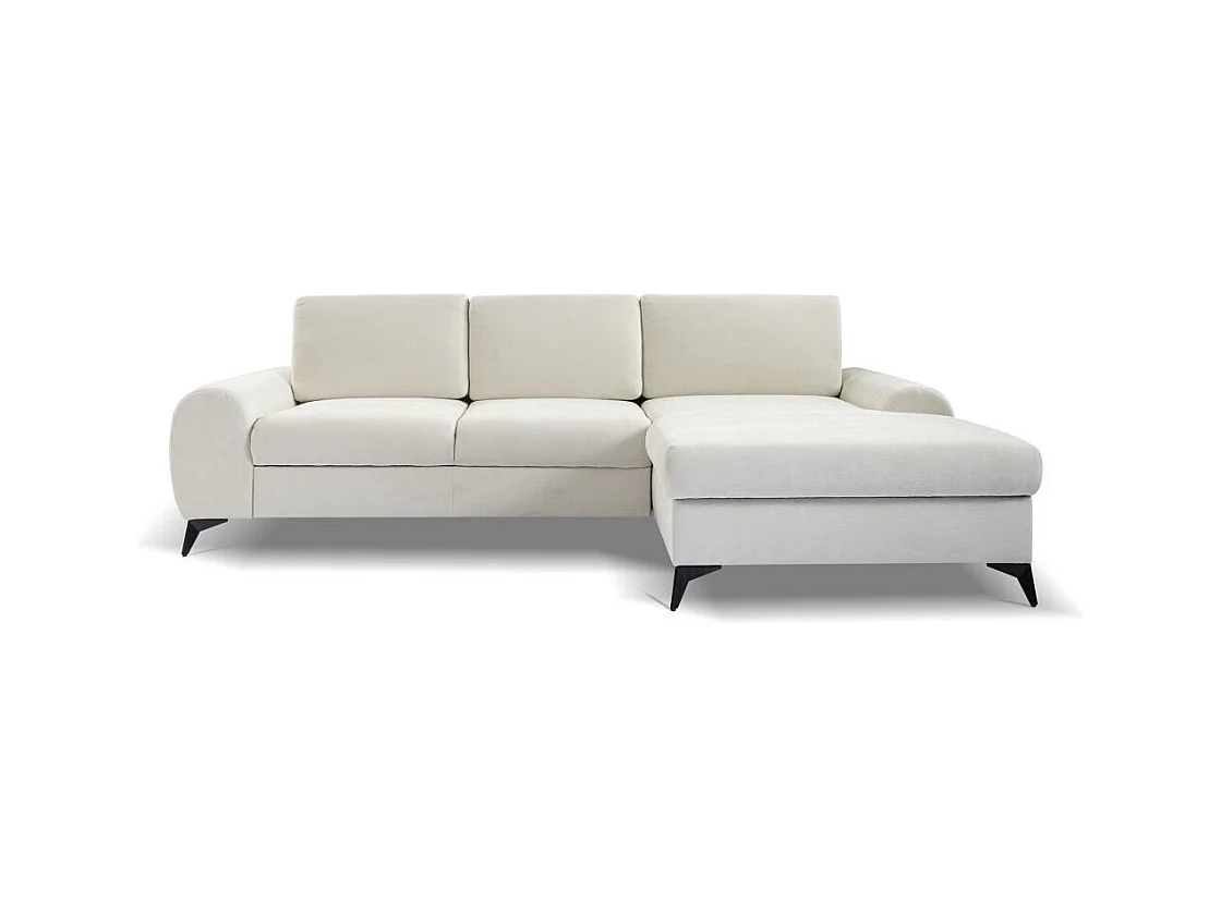 ECKSCHLAFSOFA Milan Dunkelgrau mit Metallbeine rechts