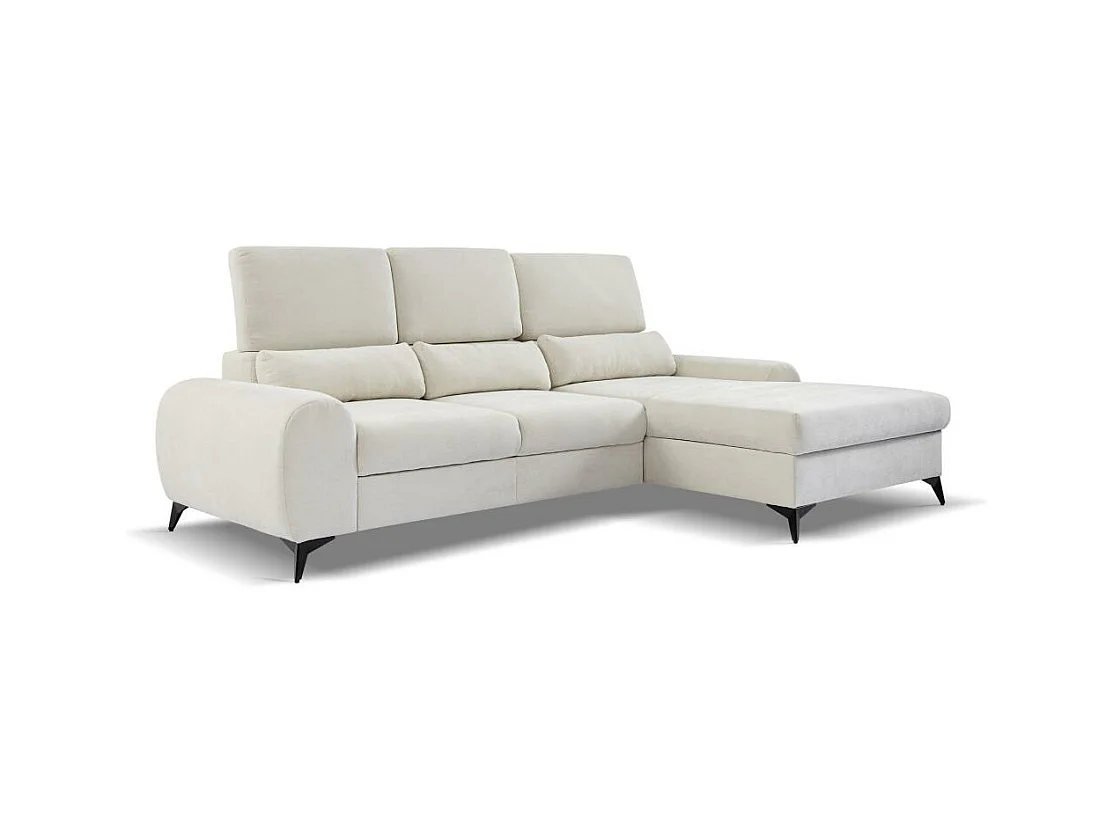 ECKSCHLAFSOFA Milan Dunkelgrau mit Metallbeine rechts