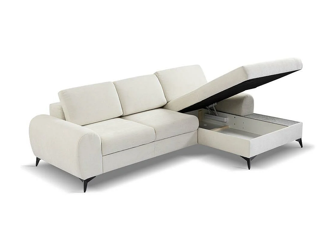 CANAPE FAUTEUIL Milan gris foncé avec pieds métalliques à droite