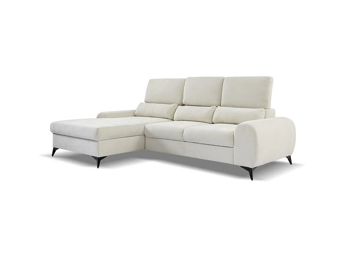 ECKSCHLAFSOFA Milan Hellgrau mit Metallbeine links