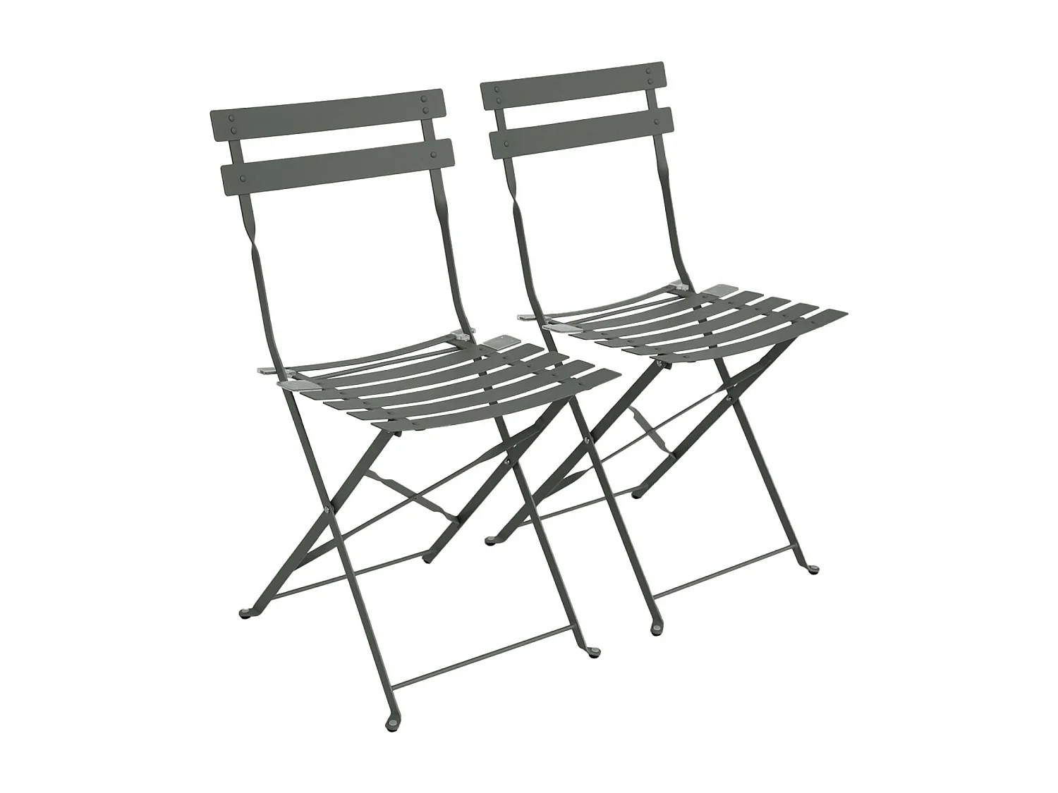 Silla de jardín plegable de metal, set de 2 verde kaki