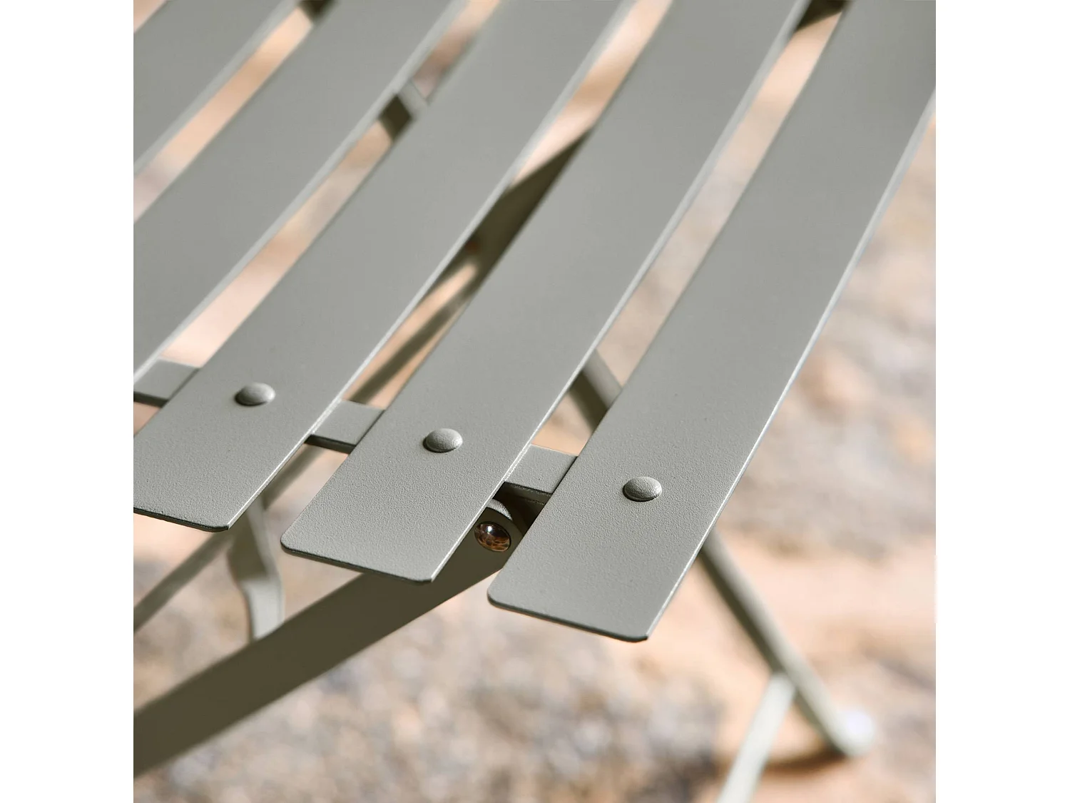 Silla de jardín plegable de metal, set de 2 verde kaki