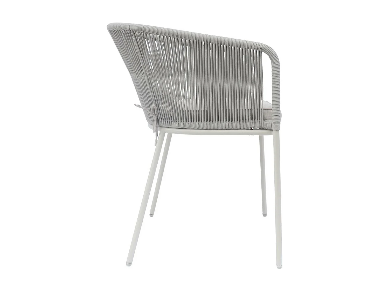Sillón de jardín de cuerda y acero galvanizado, set de 2 gris