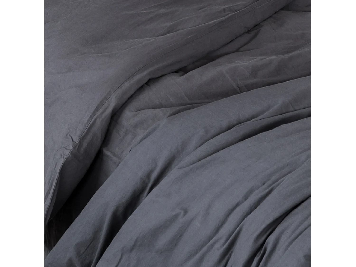 Funda de edredón liso en algodón lavado 140 x 200 cm