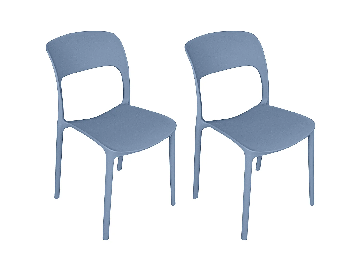 Sedia impilabile in polipropilene blu avio mod. Maya (2 Pz.)