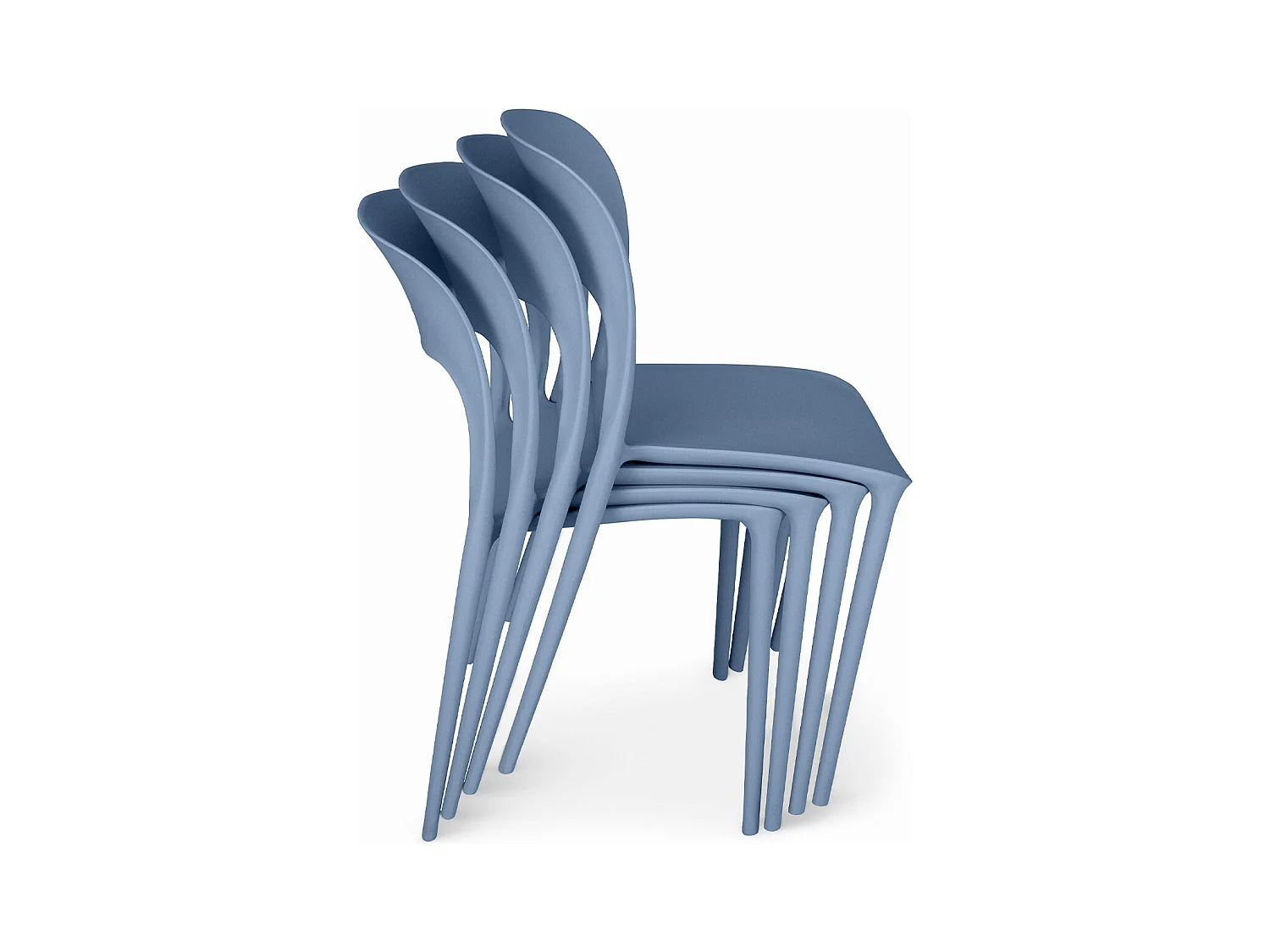 Sedia impilabile in polipropilene blu avio mod. Maya (2 Pz.)