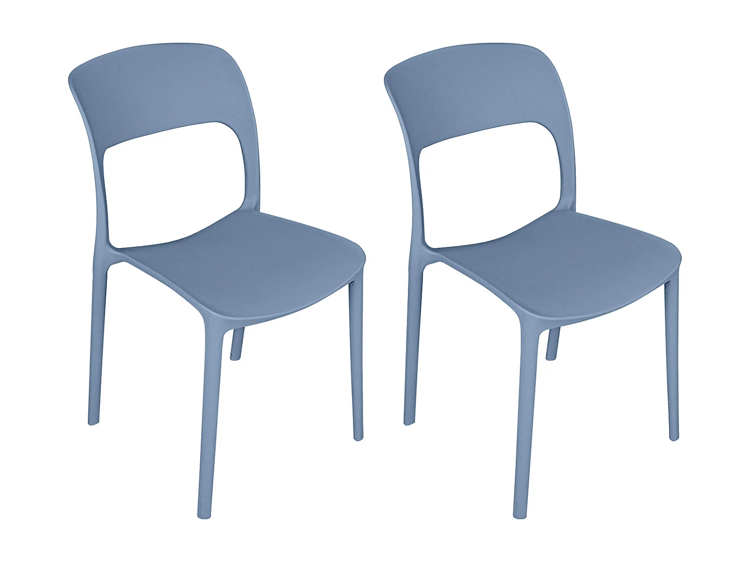 Sedia impilabile in polipropilene blu avio mod. Maya (2 Pz.)