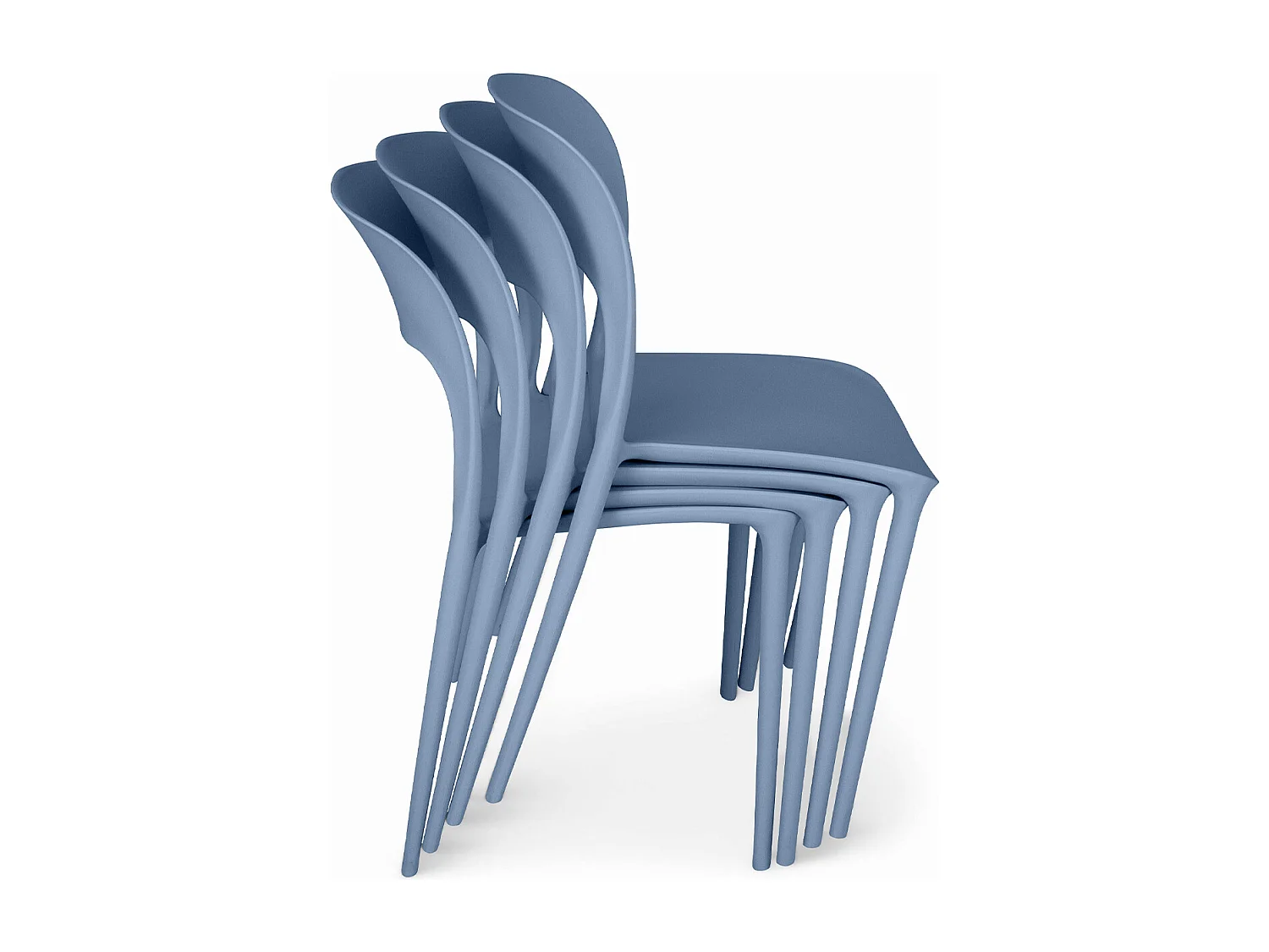 Sedia impilabile in polipropilene blu avio mod. Maya (2 Pz.)