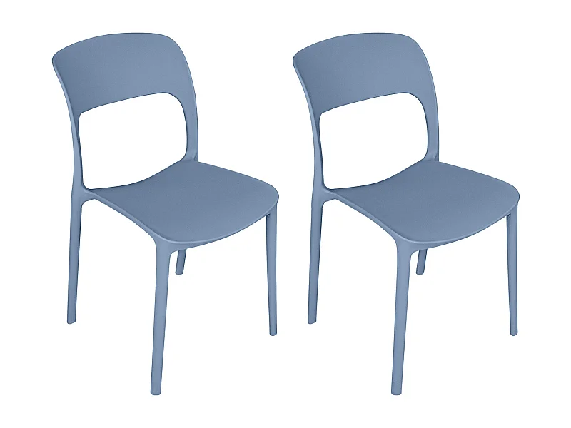 Sedia impilabile in polipropilene blu avio mod. Maya (2 Pz.)