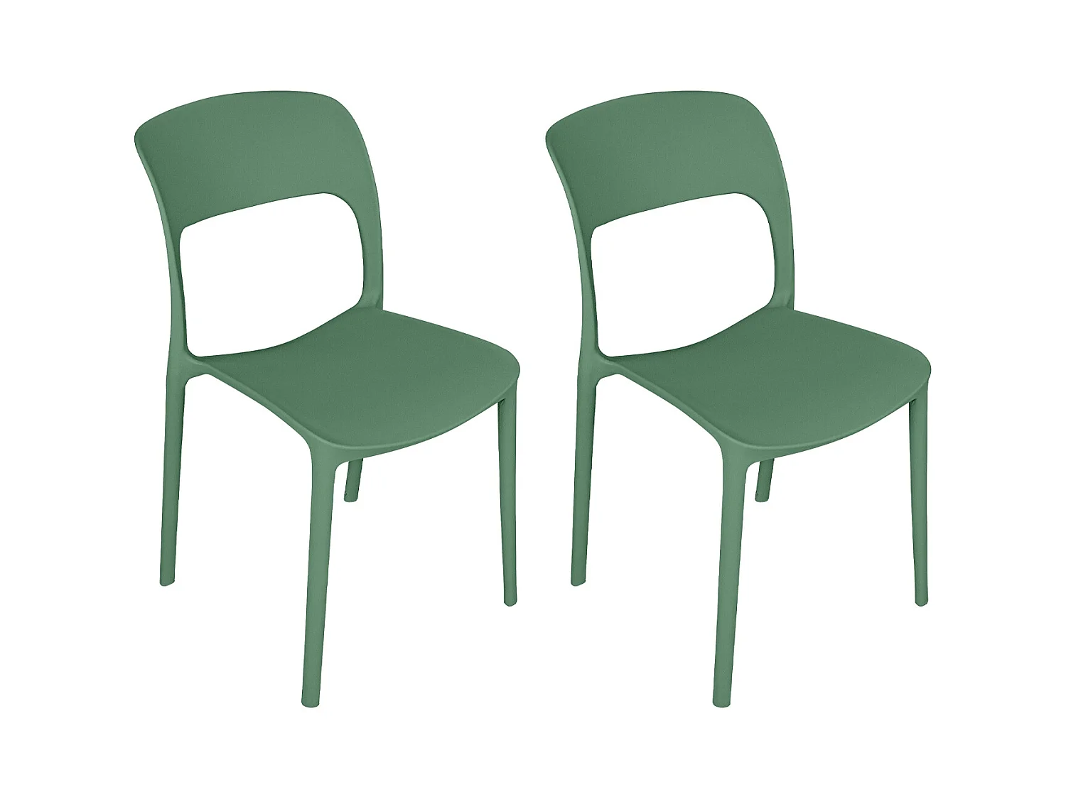 Sedia impilabile in polipropilene verde abete mod. Maya (2 Pz.)