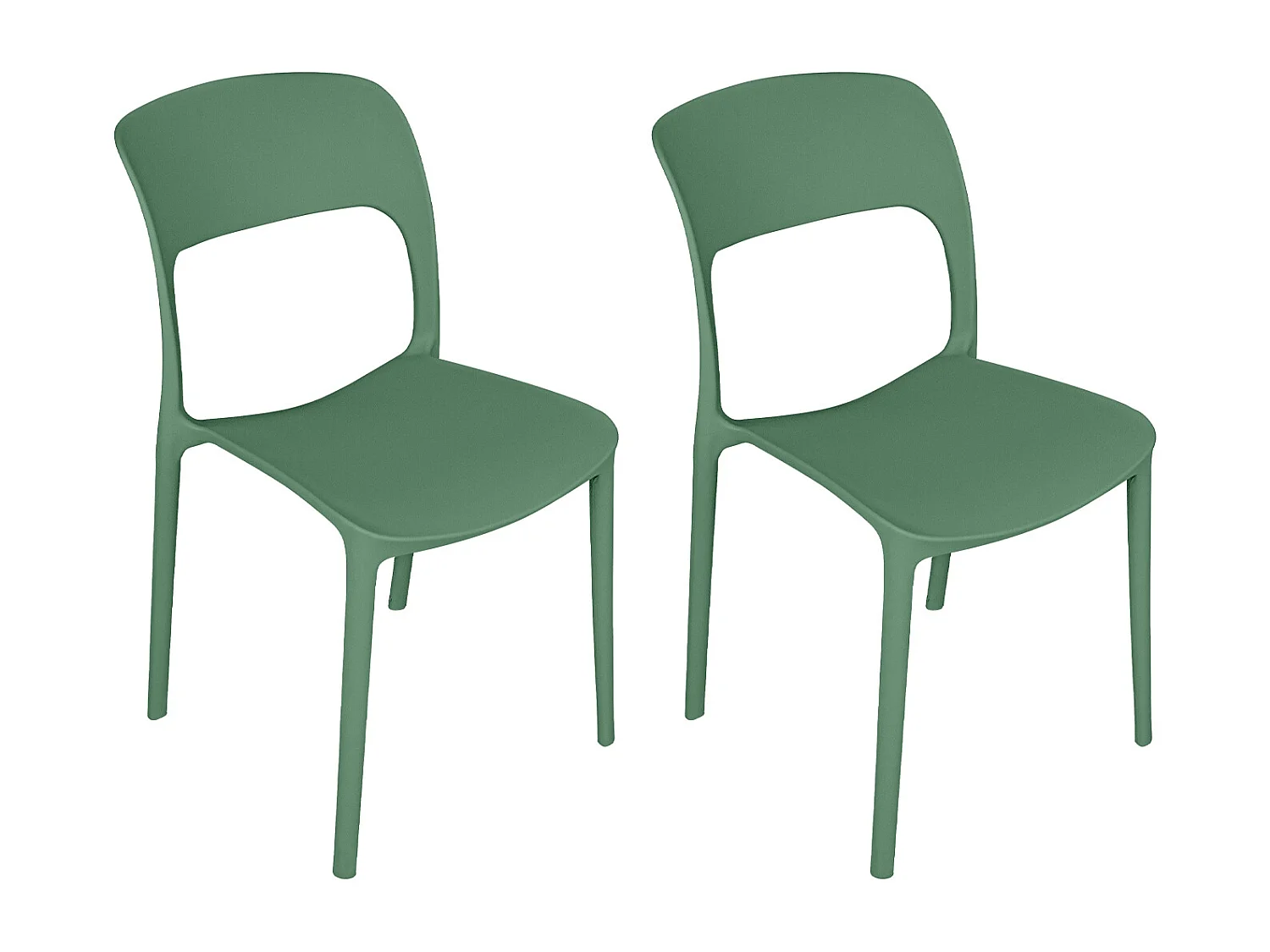 Sedia impilabile in polipropilene verde abete mod. Maya (2 Pz.)