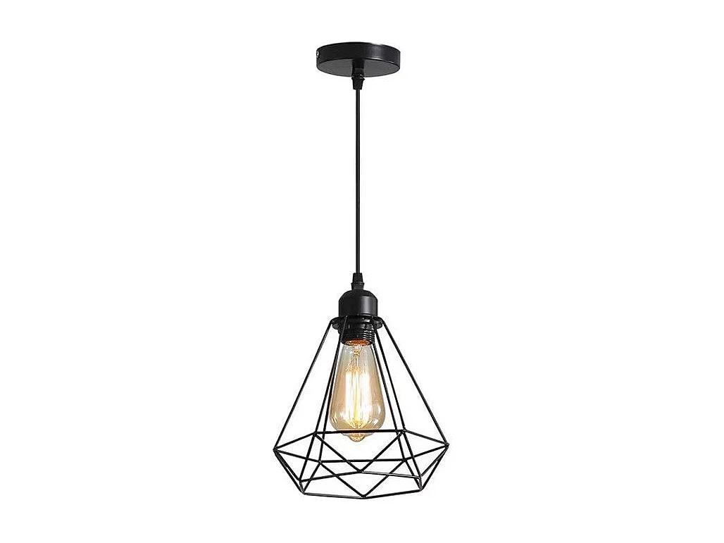 plafonnier suspension luminaire métal noir 20,5x25 cm