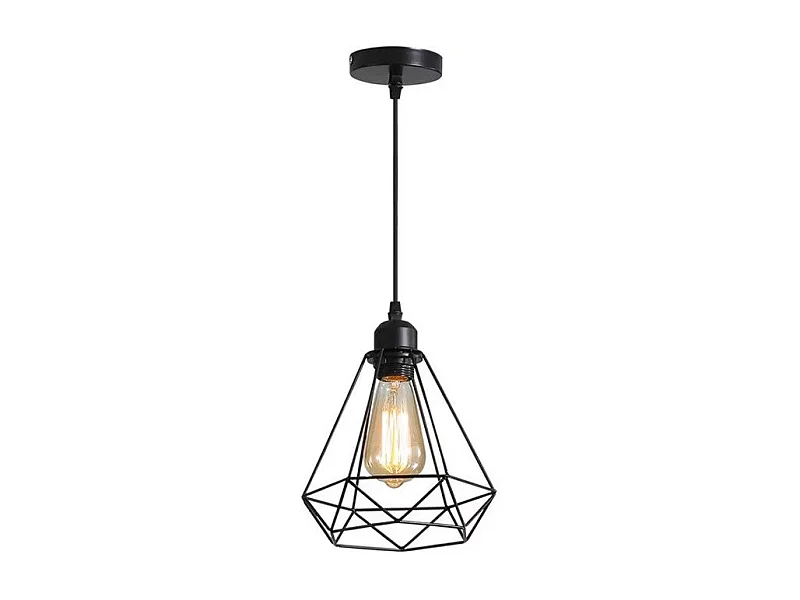 plafonnier suspension luminaire métal noir 20,5x25 cm