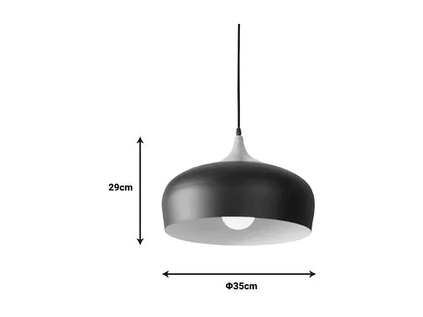 plafonnier suspension luminaire métal noir 35x29 cm
