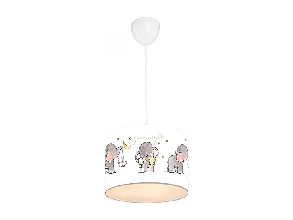 plafonnier suspension luminaire pour enfant e27 blanc-gris d24x20cm