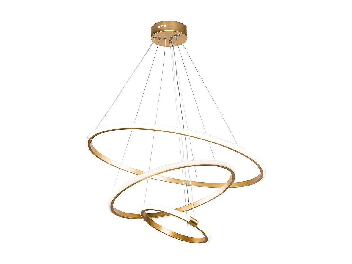 plafonnier suspension luminaire led 60-80w doré d60x100cm