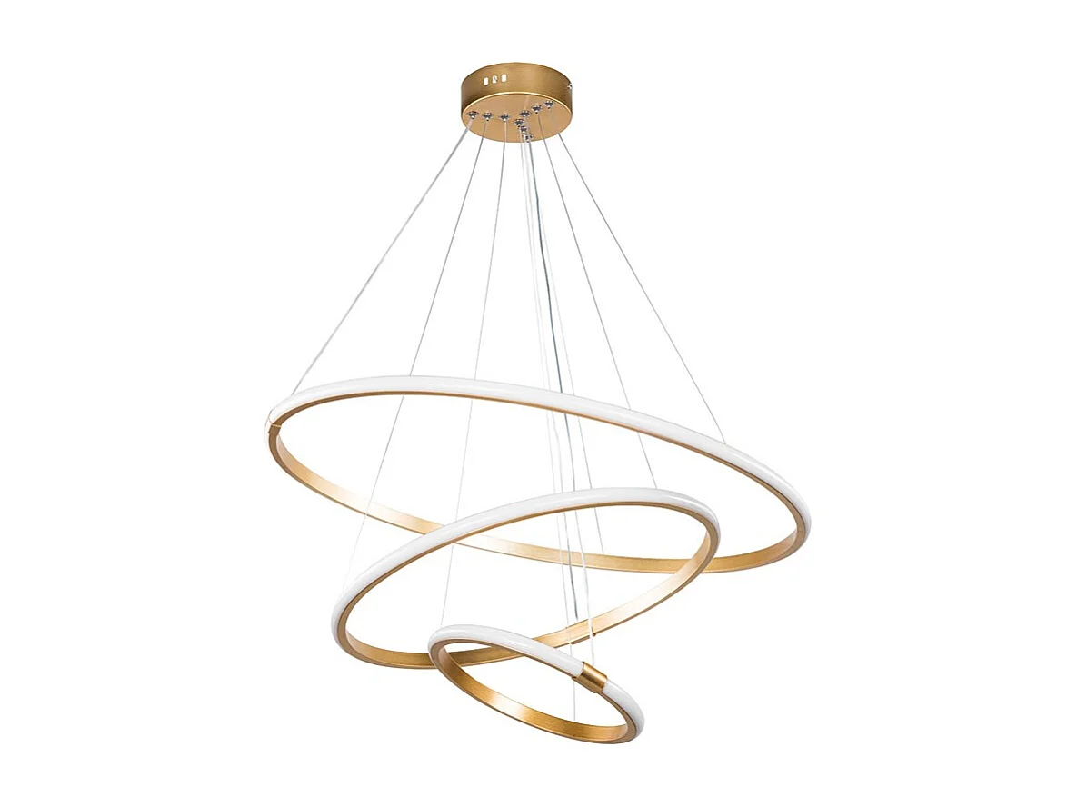 plafonnier suspension luminaire led 60-80w doré d60x100cm
