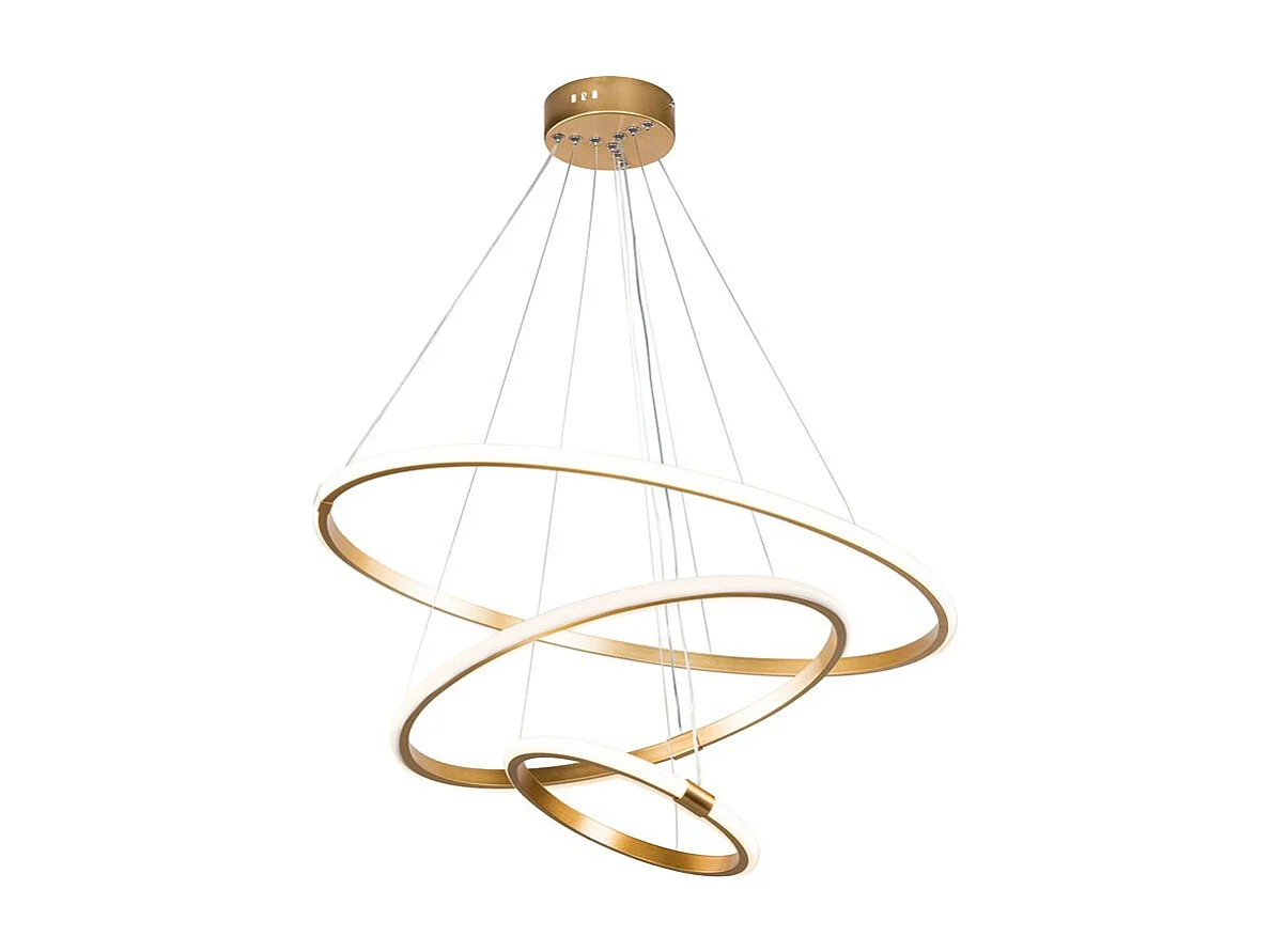 plafonnier suspension luminaire led 60-80w doré d60x100cm
