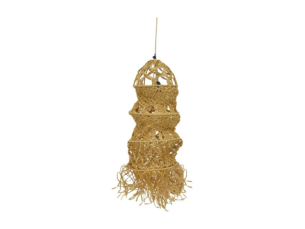 plafonnier suspension luminaire papier tressé 25x115 cm