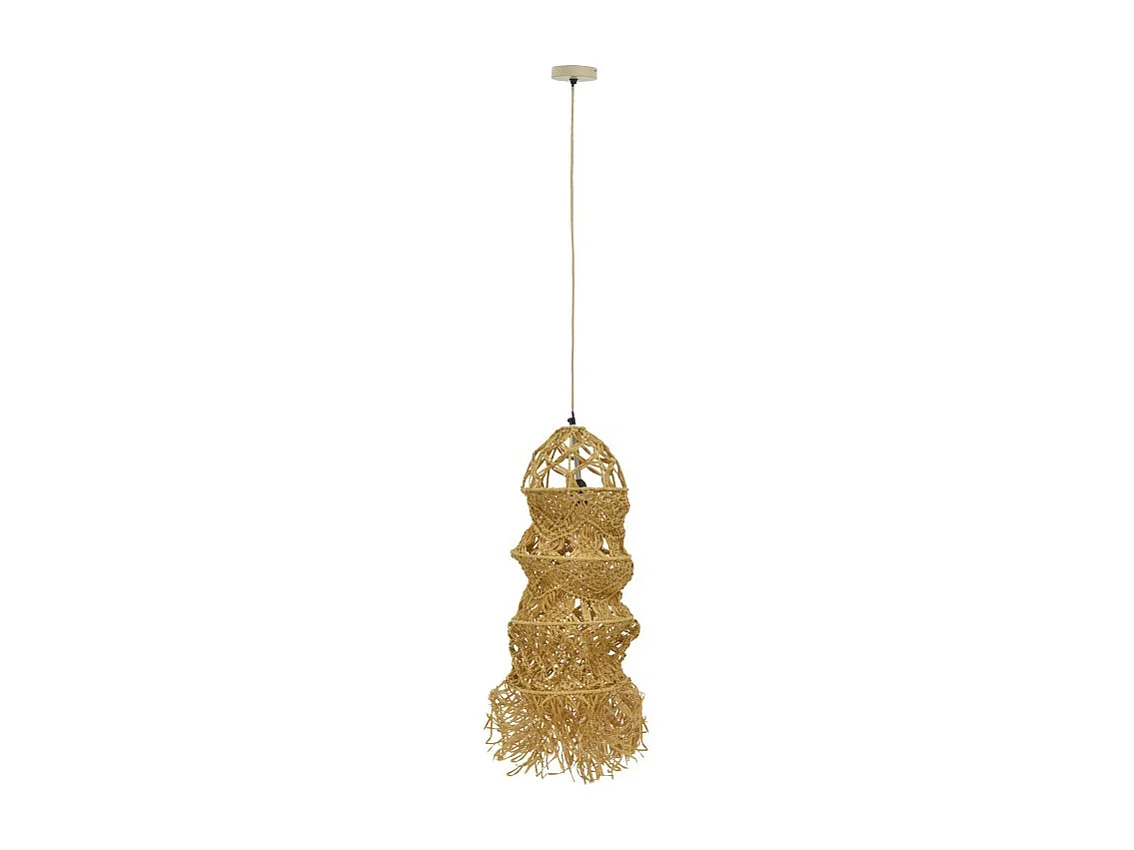 plafonnier suspension luminaire papier tressé 25x115 cm