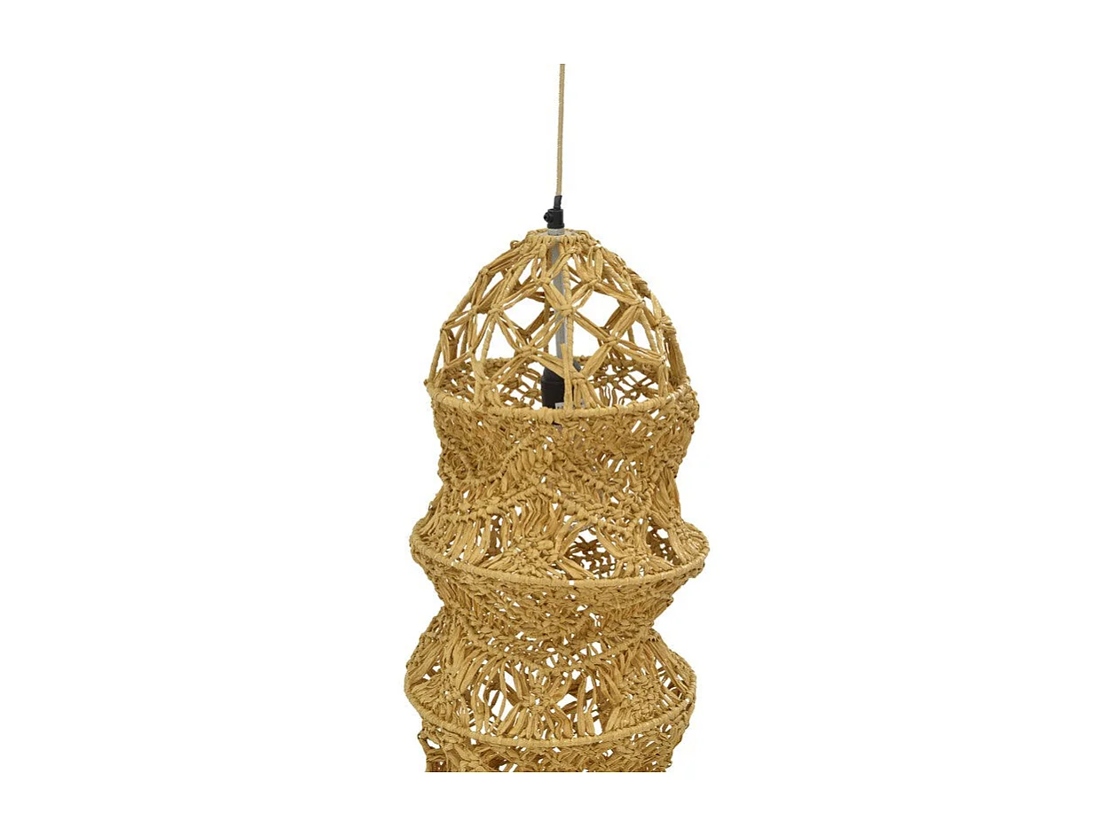 plafonnier suspension luminaire papier tressé 25x115 cm