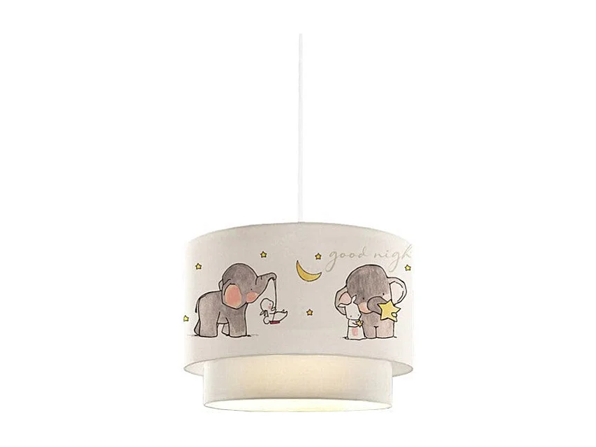 plafonnier suspension luminaire pour enfant e27 blanc-gris d30x20cm