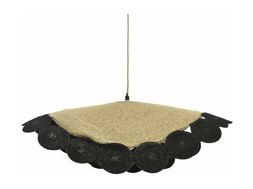 plafonnier suspension luminaire noir en jute 70x100 cm