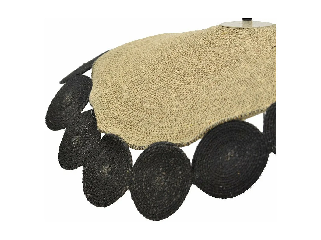 plafonnier suspension luminaire noir en jute 70x100 cm