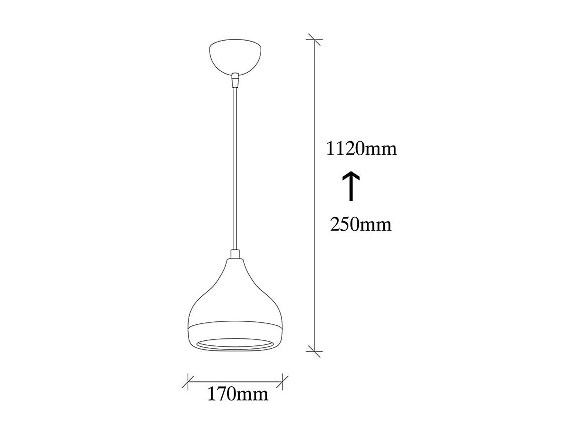plafonnier suspension luminaire elprecious e27 couleur noir-bronze d17x112cm