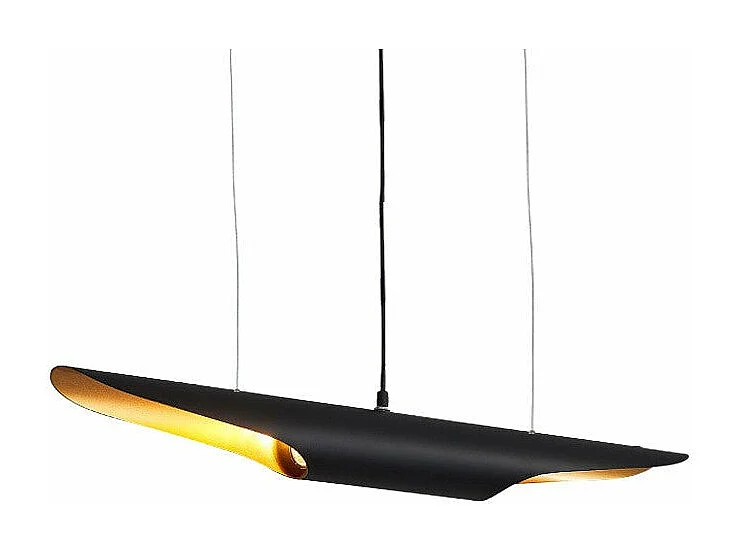 plafonnier suspension luminaire métal noir doré  60x6 cm