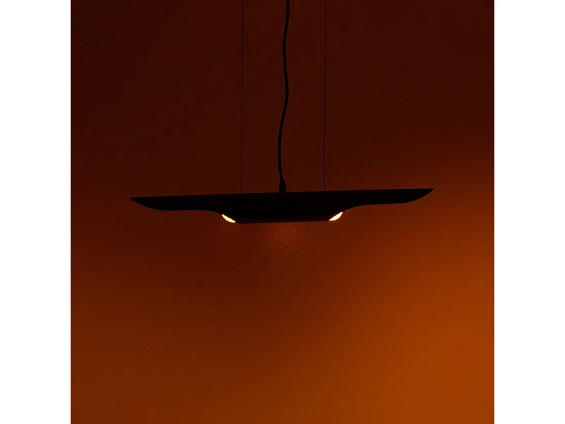 plafonnier suspension luminaire métal noir doré  60x6 cm
