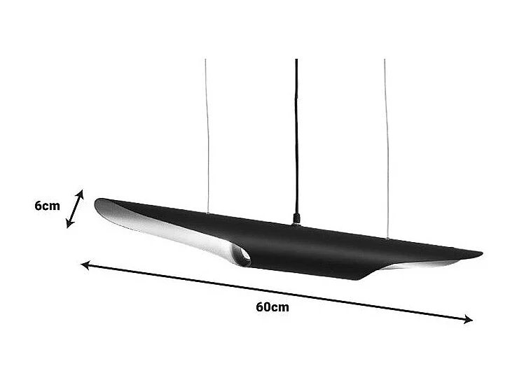 plafonnier suspension luminaire métal noir doré  60x6 cm