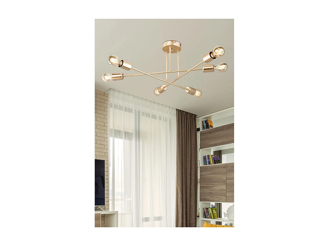 plafonnier suspension luminaire  å27 doré d61x25cm