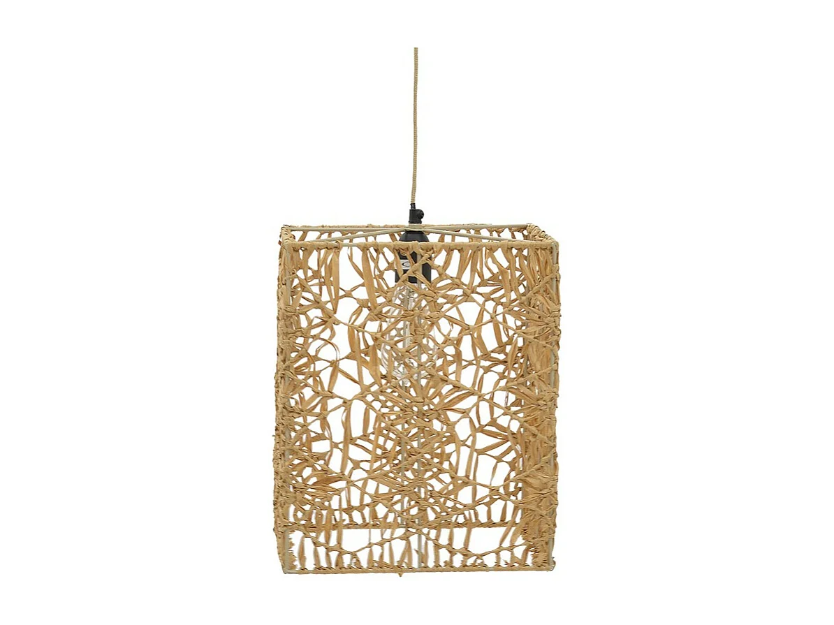 plafonnier suspension luminaire papier tressé 30x27x110 cm