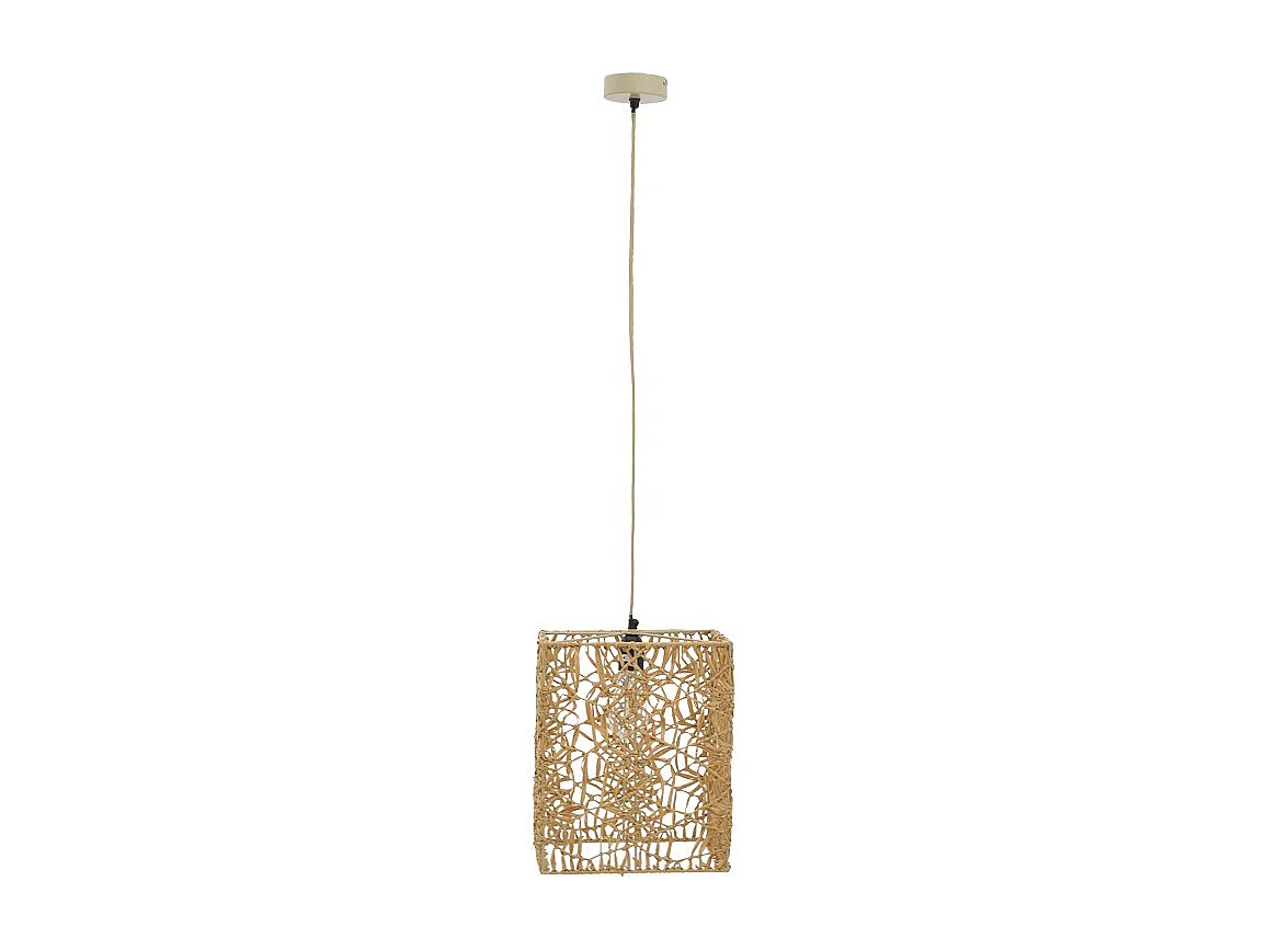 plafonnier suspension luminaire papier tressé 30x27x110 cm