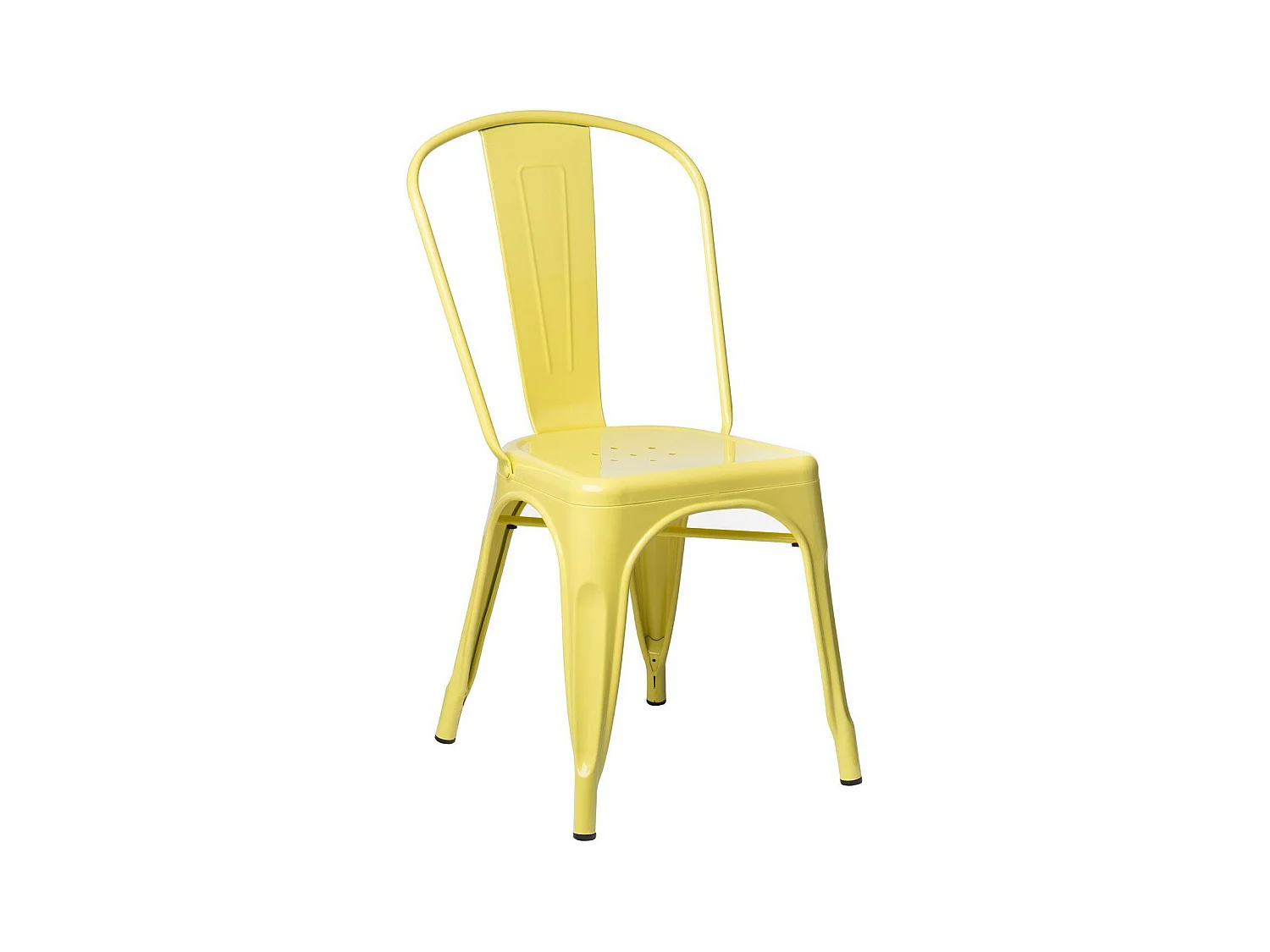 Chaise Kontoir en acier brillant - Design industriel et élégant-Couleur Jaune citron