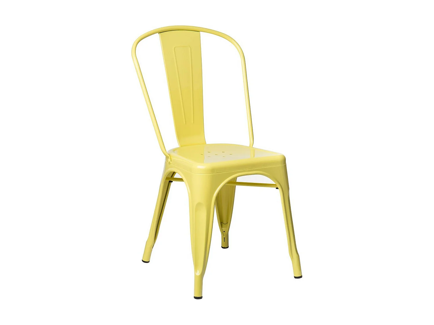 Silla industrial de acero brillante Kontoir, negra-Color Amarillo limón