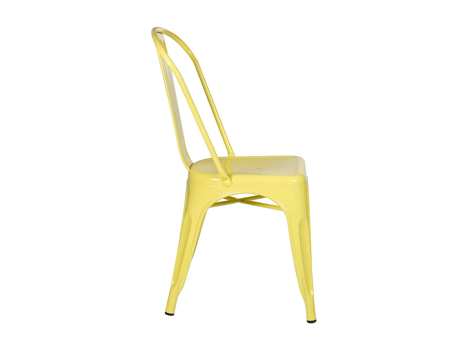 Silla industrial de acero brillante Kontoir, negra-Color Amarillo limón
