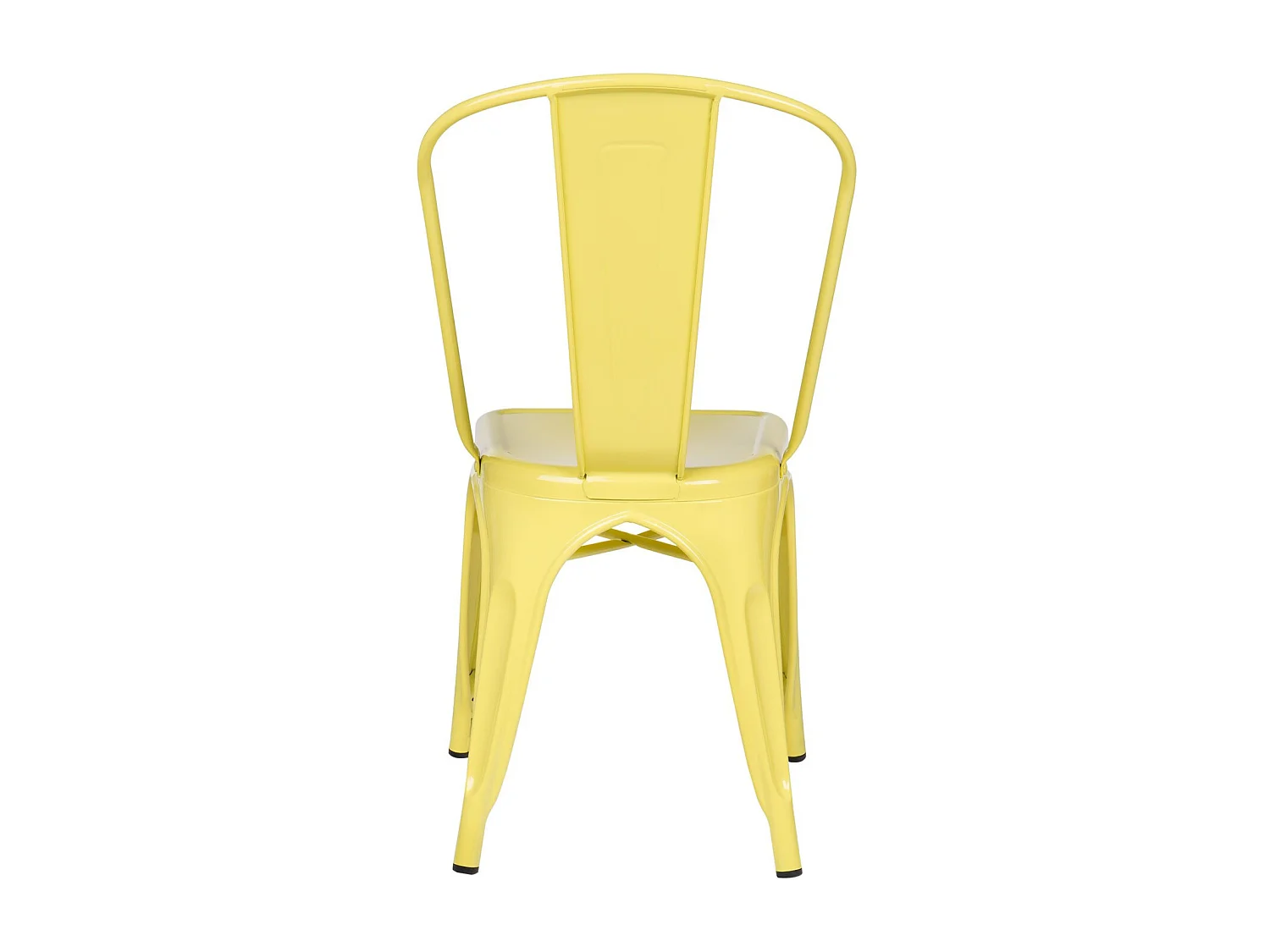 Silla industrial de acero brillante Kontoir, negra-Color Amarillo limón