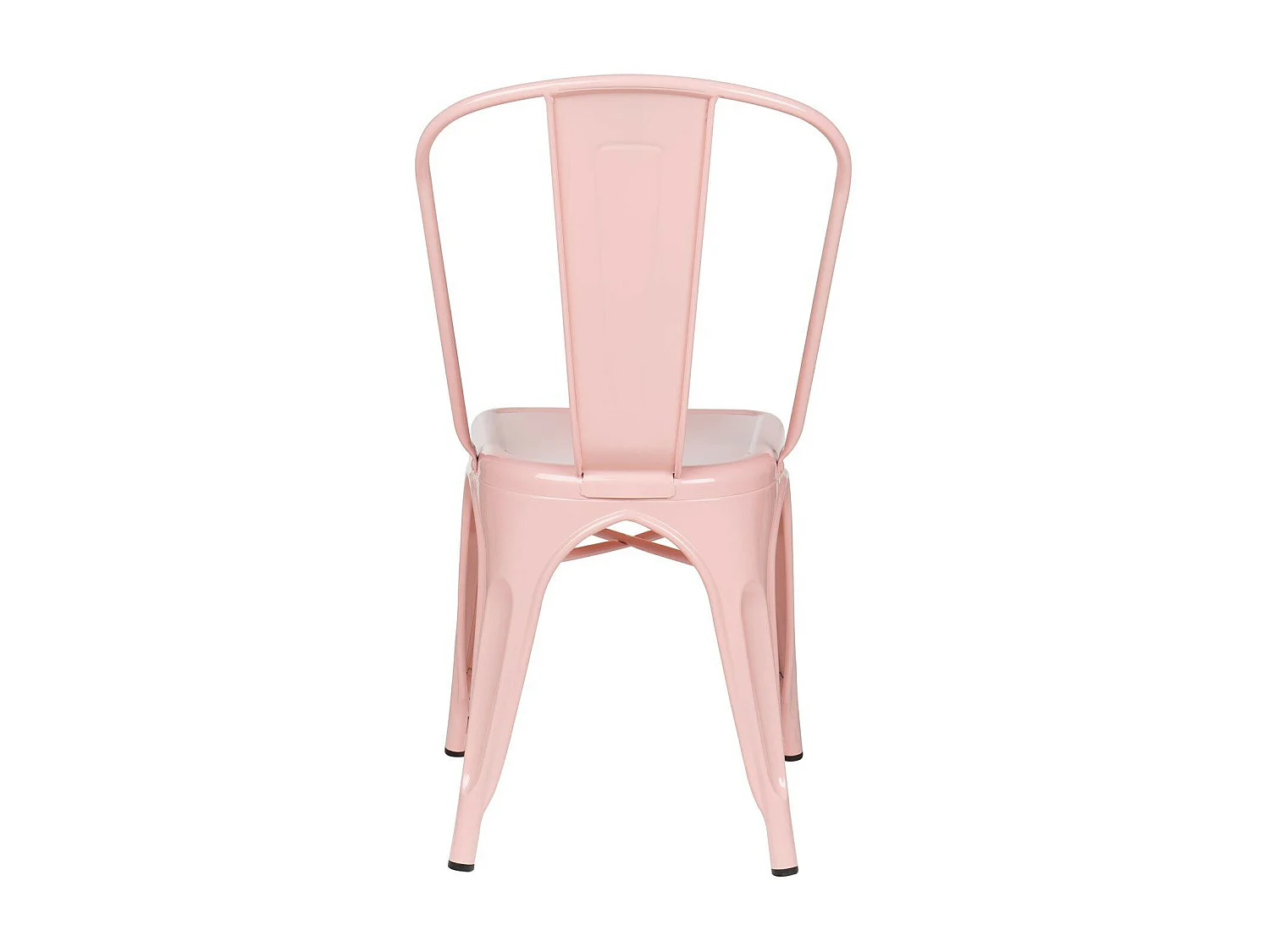 Silla industrial de acero brillante Kontoir, negra-Color Rosa claro