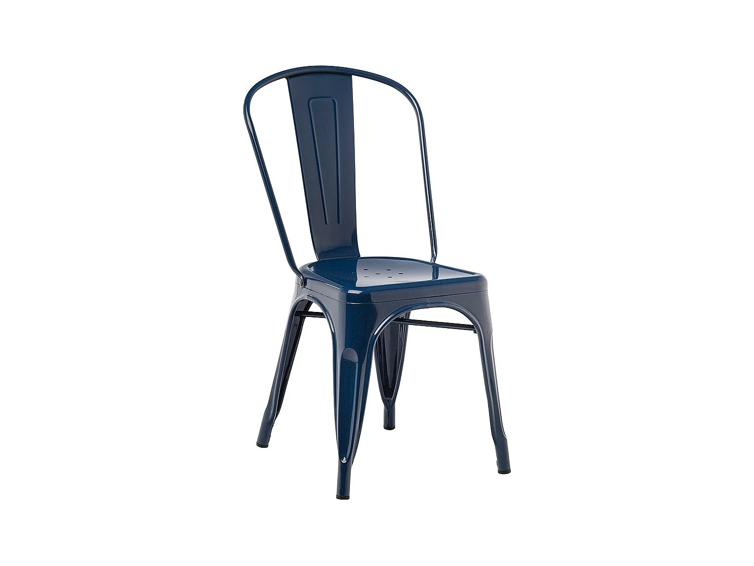 Chaise Kontoir en acier brillant - Design industriel et élégant-Couleur Bleu nuit